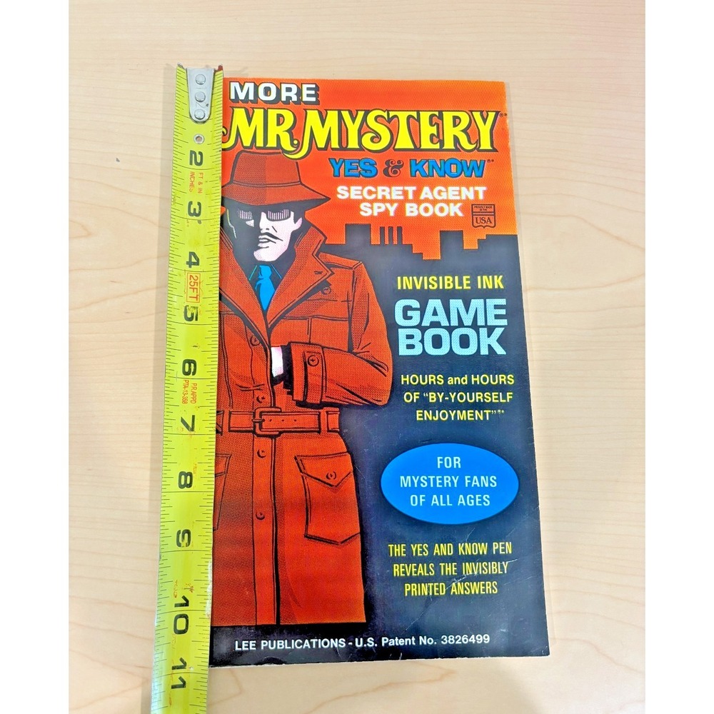 Vintage MR MYSTERY Yes & Know Secret Agent Invisible Ink Game Book Spy Kids